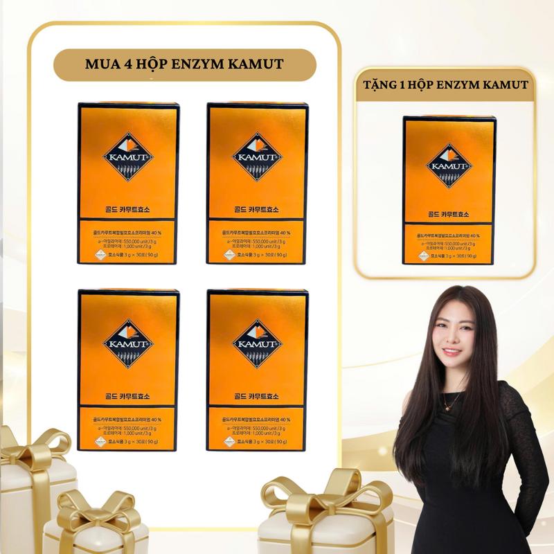 (Mua 4 tặng 1) SN1188 -Combo 5 hộp Enzyme Kamut hỗ trợ thanh lọc cơ thể Phiên bản đặc biệt Phương Sena x Grain On Wheat Premium 900.000 unit 20 gói