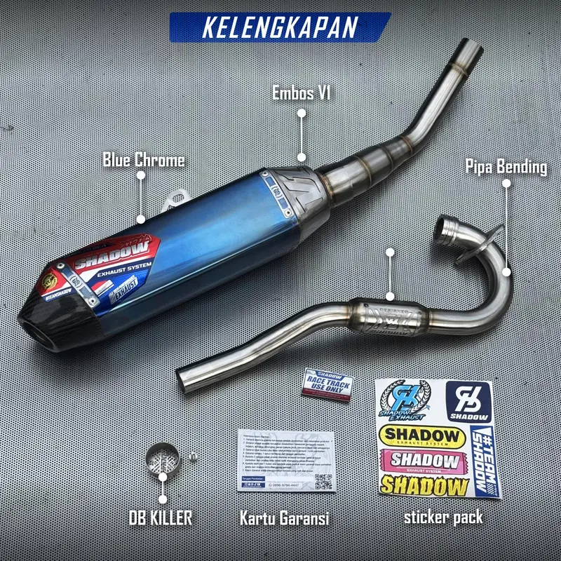 Knalpot CRF150 KLX150 WR155 type POSEIDON BLUE Shadow Exhaust System 1