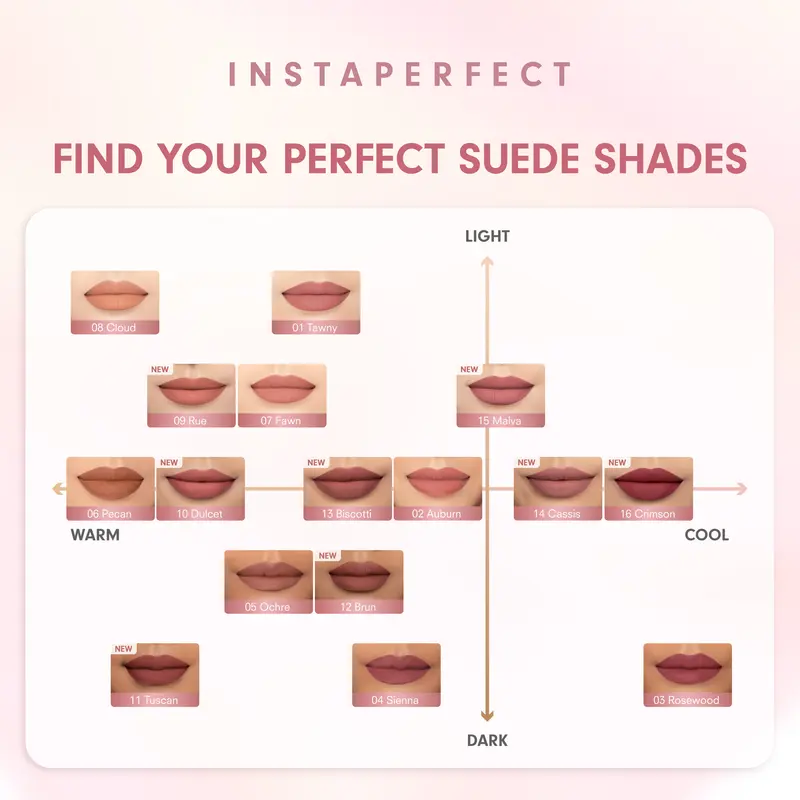 Instaperfect Suede Lip Matte (MLBB Nude Lip Cream, Cover Blurry, Transfer Resistant) 6
