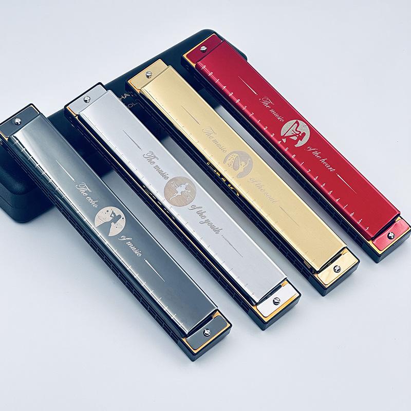  Kèn Harmonica 24 lỗ cao cấp QI Mei đầy đủ phụ kiện màu sắc và thiết kế rất đẹp 