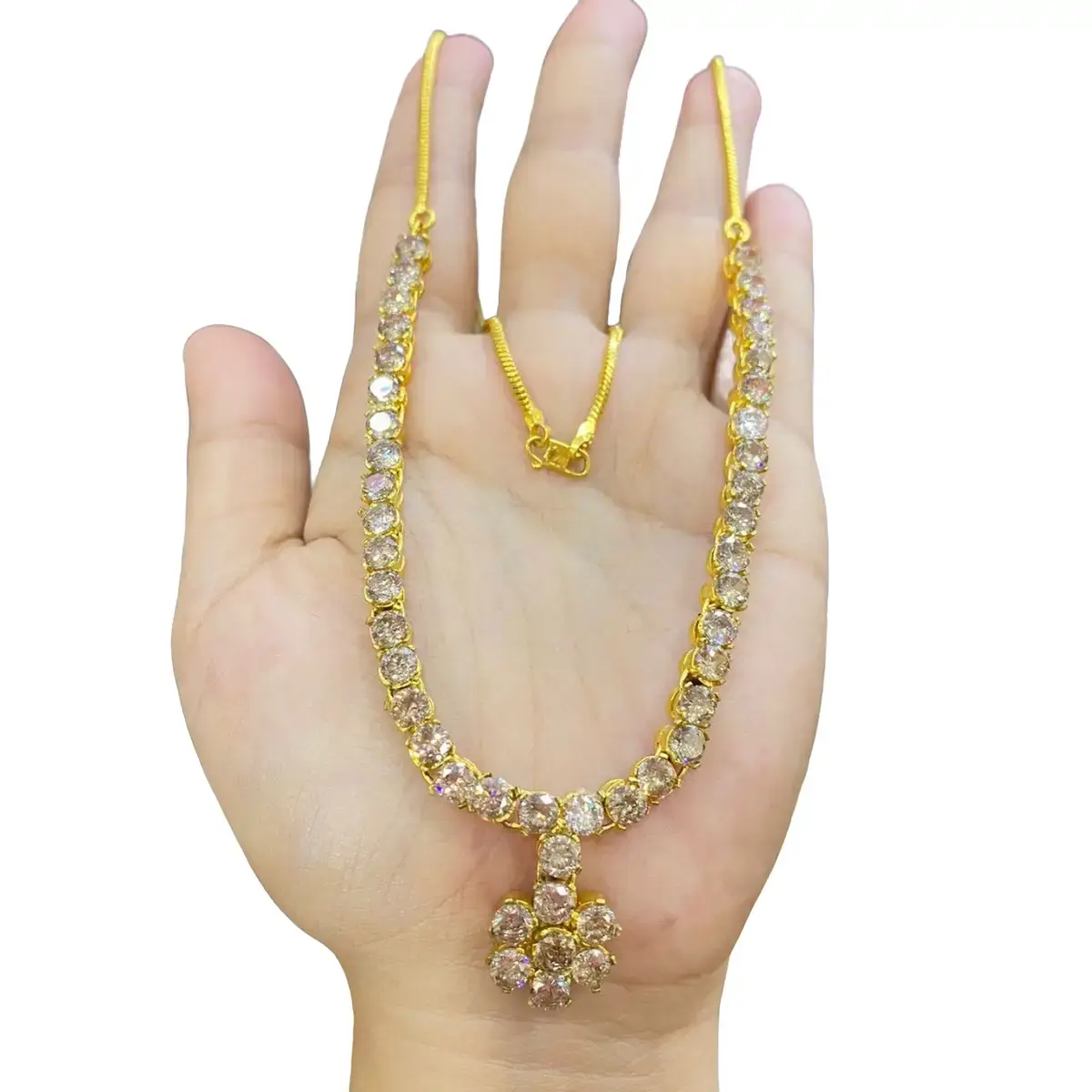 Ready kalung permata gold bahan swasa model terbaru lapis emas 24k mirip emas asli