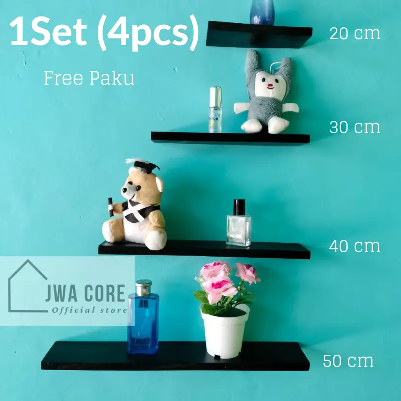 Rak Dinding Minimalis Ambalan 1 Set Isi 4 Rak kebutuhan rumah  Space-Saving Wine tahan lama kait & rak  aesthetic  dinding kamar papan  dinding heat-resistant kuning srat kyu buku ruang kerja tahan korosi ruang belajar  minimalis 3