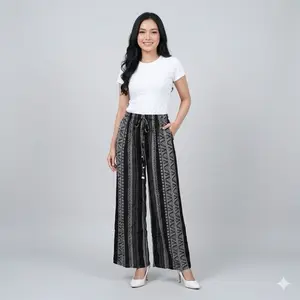 KULOT RAYON Viscose premium MOTIF ethnic ( celana kulot homey wanita murah