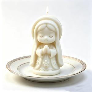 Molde de silicona para vela de oración a la Virgen María, moldes para cera perfumada DIY/resina vertida/yeso, fácil desmoldeo, ideal para crear regalos conmemorativos y bendiciones.