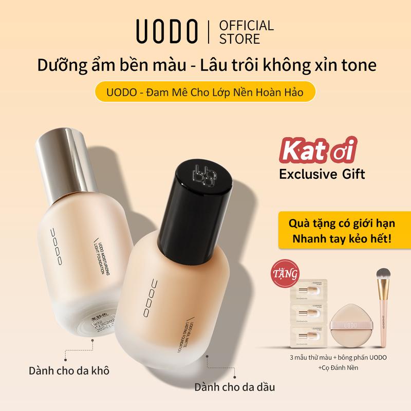 Mua live Kat TẶNG 5 QUÀ Kem Nền UODO 30ml,kem nền kiềm dầu tốt Kiểm Soát Dầu Lâu Trôi Không Thấm Nước Kem Che Khuyết Điểm Tặng Kèm 3 Gói Dùng Thử Kem Nền & 1 Bông Phấn Mỹ Phẩm. Cosmetic