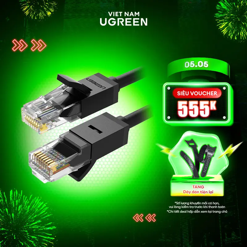 Cáp mạng Cat6 U/UTP UGREEN NW102 Tốc độ truyền tải 1000 Mbps Dây dẫn nhôm mạ đồng | Bảo hành 18 tháng 1 đổi 1