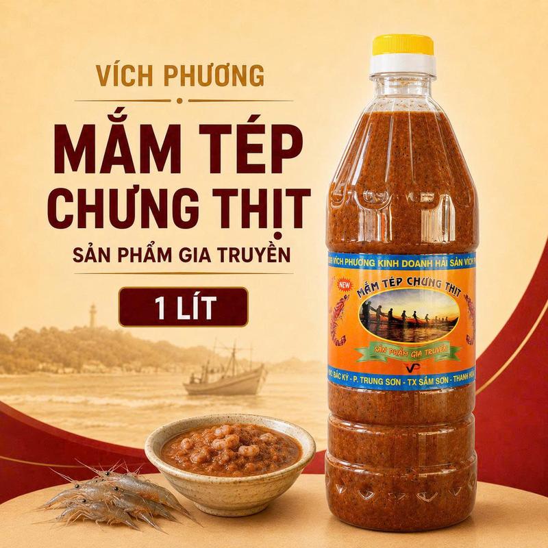 Mắm Tép Chưng Thịt Chai 1 Lít - Đặc Sản Sầm Sơn Thanh Hóa