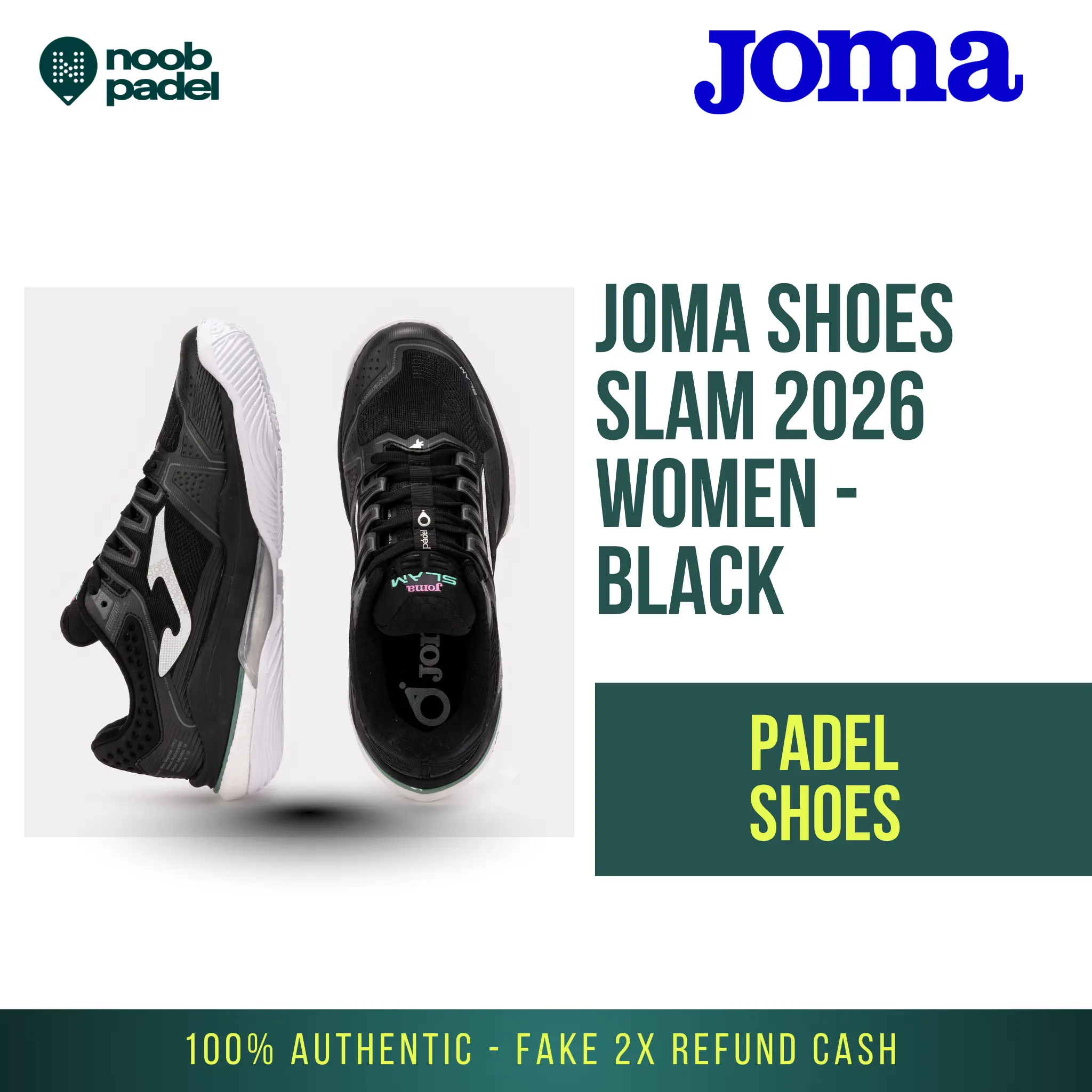 Joma Shoes Slam 2026 Women Black Padel Shoes