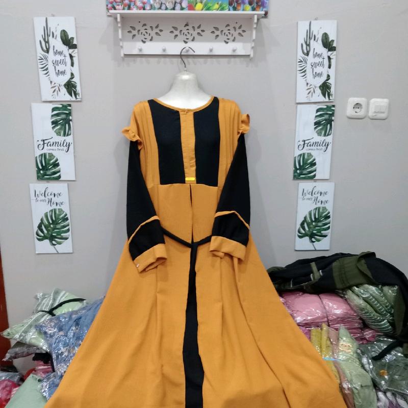 2025 Difarina dress gamis crinkle double layer/gamis dewasa jumbo busui/gamis crinkle kombinasi buka pintu/gamis lebaran model terbaru Wanita Pesta muslimah rekomendasi baju melayu swaroxy vina dres marun 8