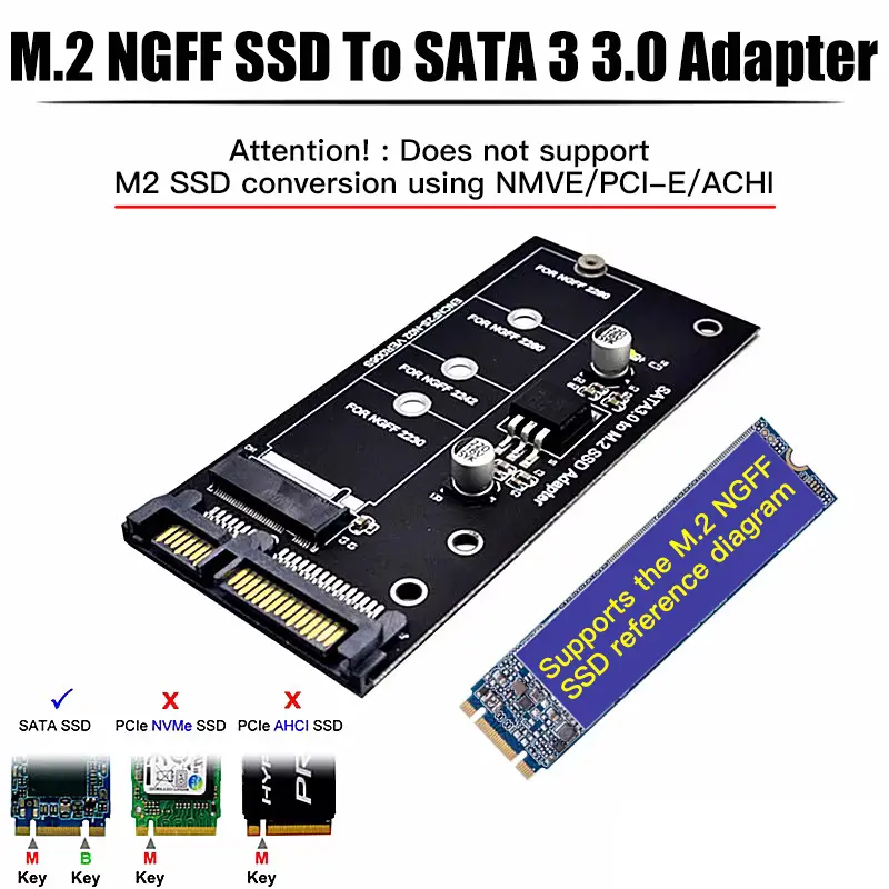 SSD M.2 NGFF to SATA3 adapter card