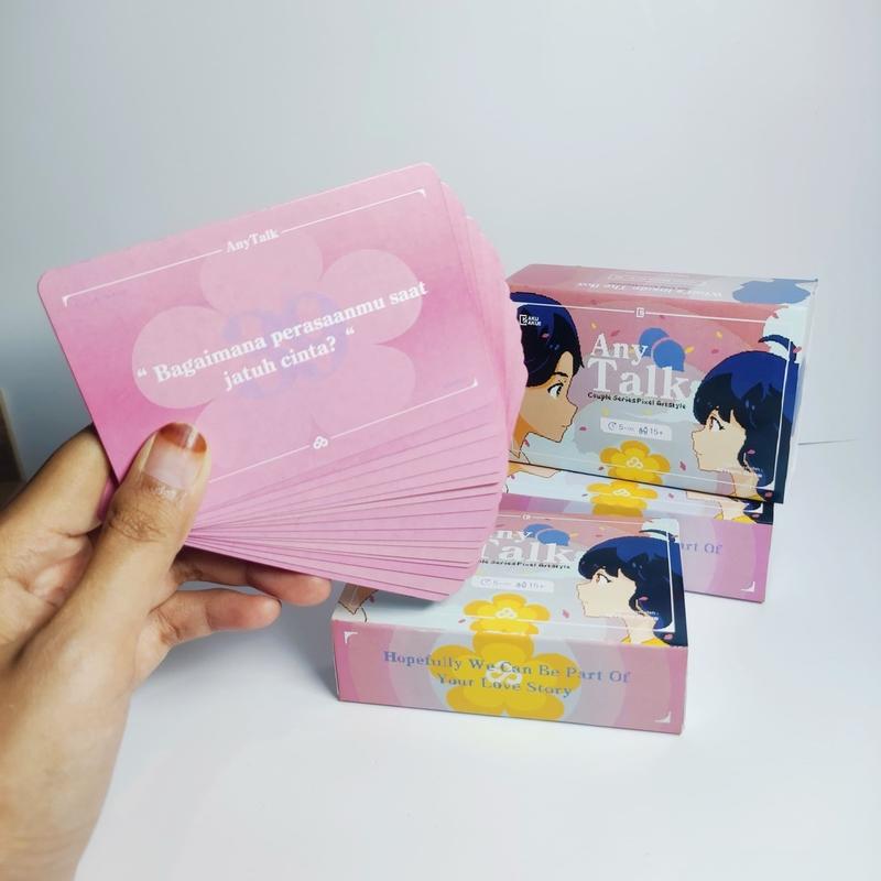 AnyTalk Couple Series | Pixel Art - Kartu Percakapan Romantis untuk Pasangan | Kartu Obrolan | Hadiah Pasangan | Truth or Dare | Kartu Deep Talk | Pembuka Topik | Permainan Romantis | Hadiah Valentine |  Kartu Obrolan Pasangan - Akuakui 1