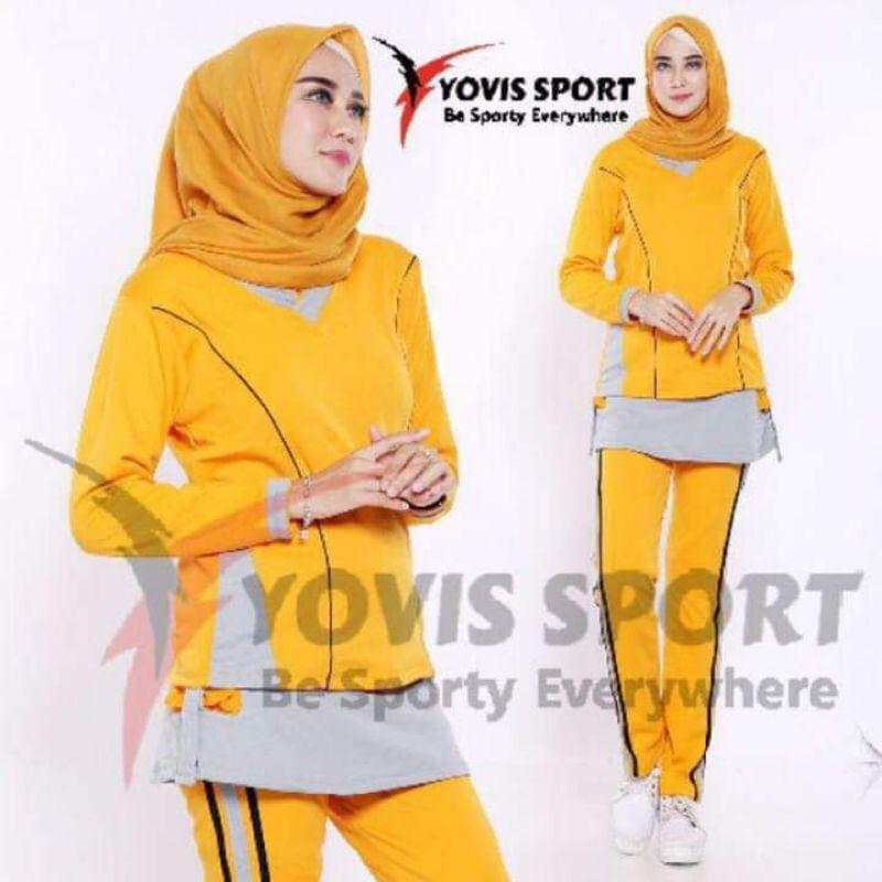 [ JUMBO ] Setelan Senam Celana Rok Yovis Sport Original 8