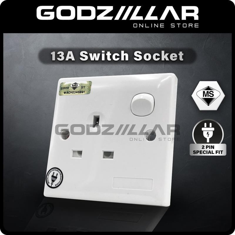 (Sirim) Soket Suis Tunggal 13A Single Switch Socket Electric - TikTok ...