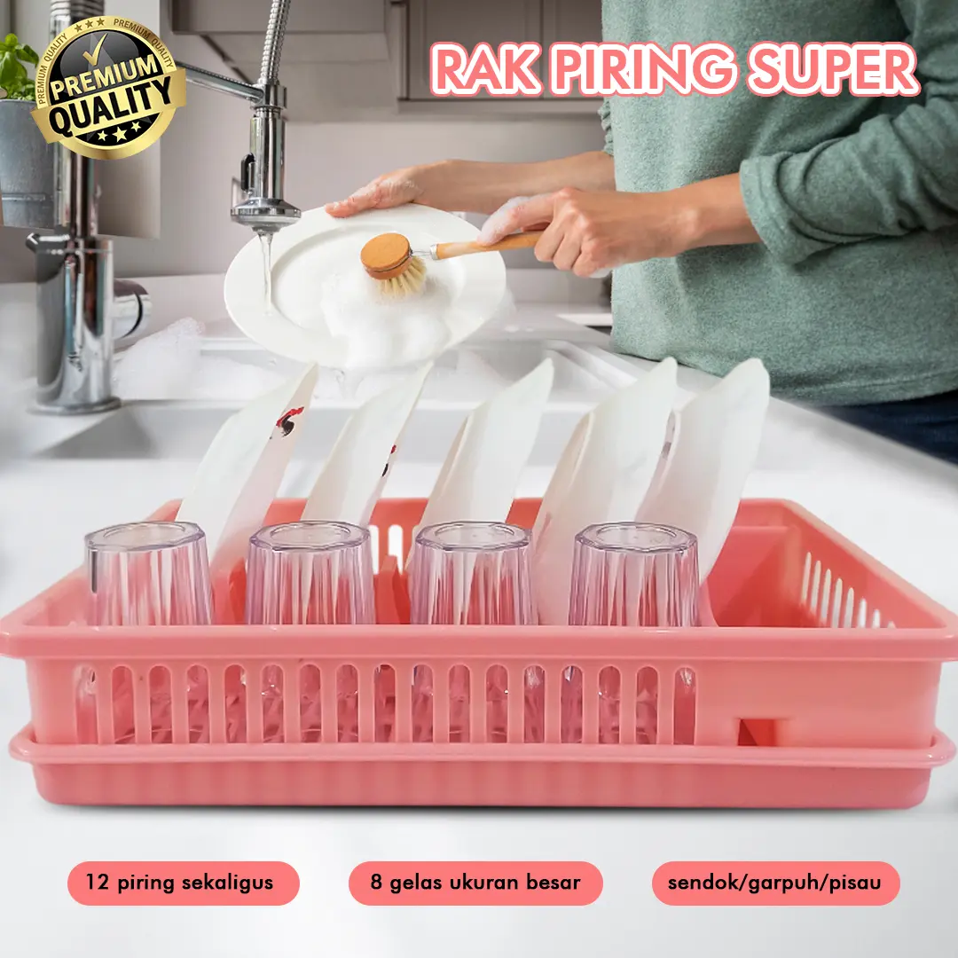 Mpw Mikiwa / Rak Piring Super / Rak Pengering Piring dan Gelas / Rak Piring Dan Gelas