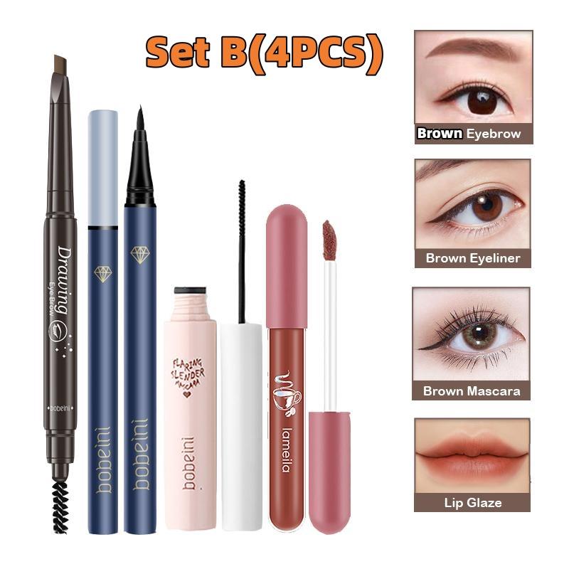 Product Introduction of Bộ Trang Điểm Cho Bé Gái Và Phụ Nữ, 4 Món, Mascara Lâu Trôi, Son Kem Bóng, Kẻ Mắt, Chì Kẻ Mày, Không Thấm Nước 11