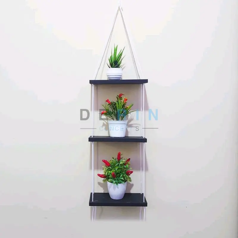 Rak Susun Dekorasi Hiasan Dinding Tali Gantung Serbaguna Model Minimalis Kekinian Furniture Rumah Modern 1