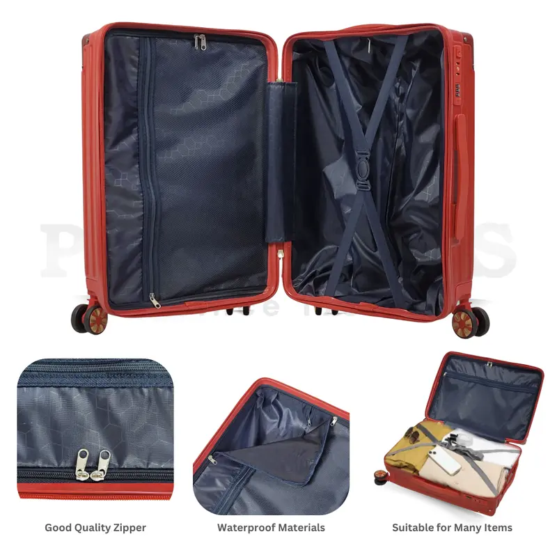 POLOPARIS - Koper Premium Lokal 023B 20/24 Inch Polycarbonate + Fiber Abs Kunci Semi TSA Alumunium Frame 3 Angka Roda 360 Tahan Banting 6
