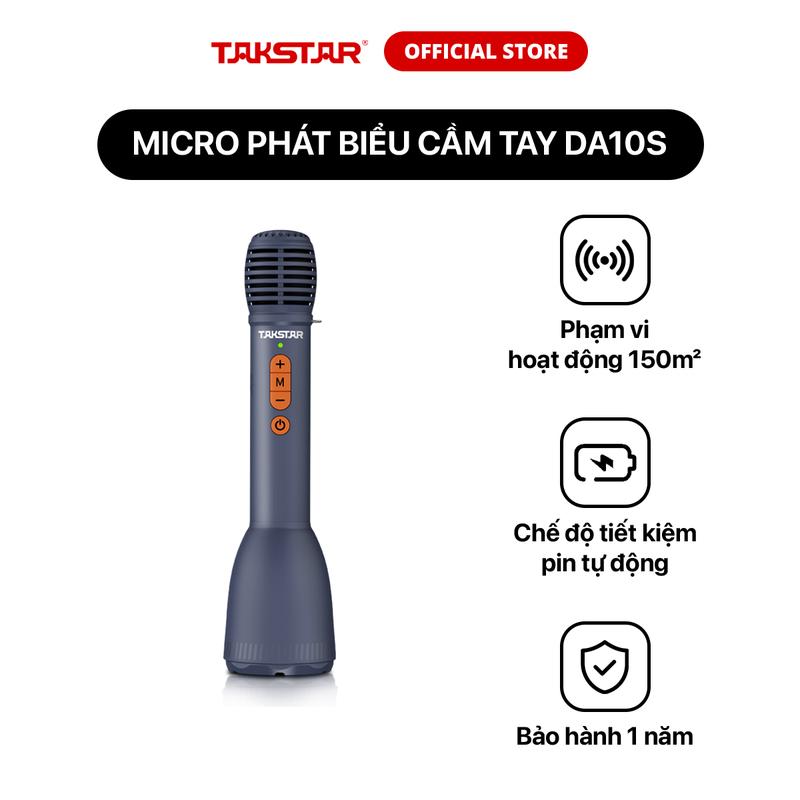 Mic Kèm Loa Trợ Giảng Không Dây, Micro Phát Biểu Cầm Tay Tích Hợp Loa Takstar DA10S 7 Chế Độ, Công Suất Lớn 10W Bảo Hành 12 Tháng