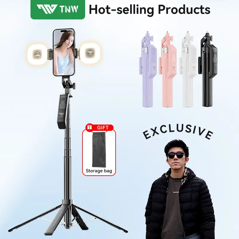 TNW S30 Tongsis Tripod Bluetooth 1.8m Fill light Tongsis Tripod Remote Tongsis hp Selfie Stick Bluetooth 4in1 Tongsis Gimbal untuk Handphone Kamera Ring Light