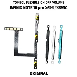 Tombol untuk  Infinix Note 10  Pro X695 / Note 10 Pro X695C original flexible on off volume luar dalam fleksibel power pengganti 1set