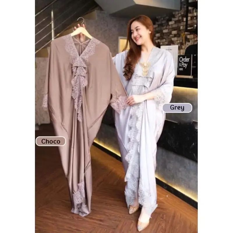 Kaftan polos satin velvet premium Wanita- Kaftan pesta, kondangan 1