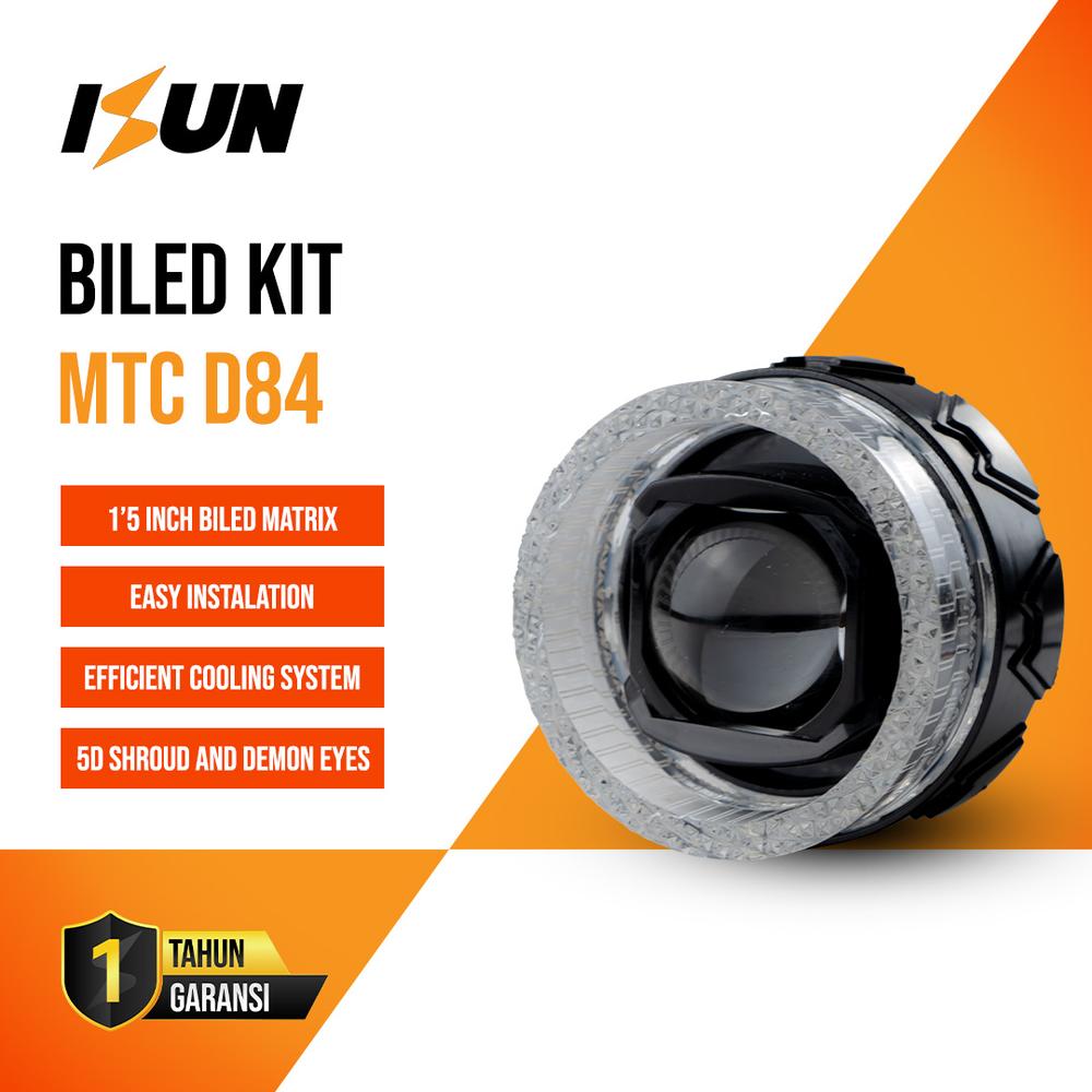 ISUN Projie BILED Matrix 3 inch ISUN BILED MTC D84 dengan Shroud 5D Demon Eyes Flat-Cut Off WRGB 210 Mode