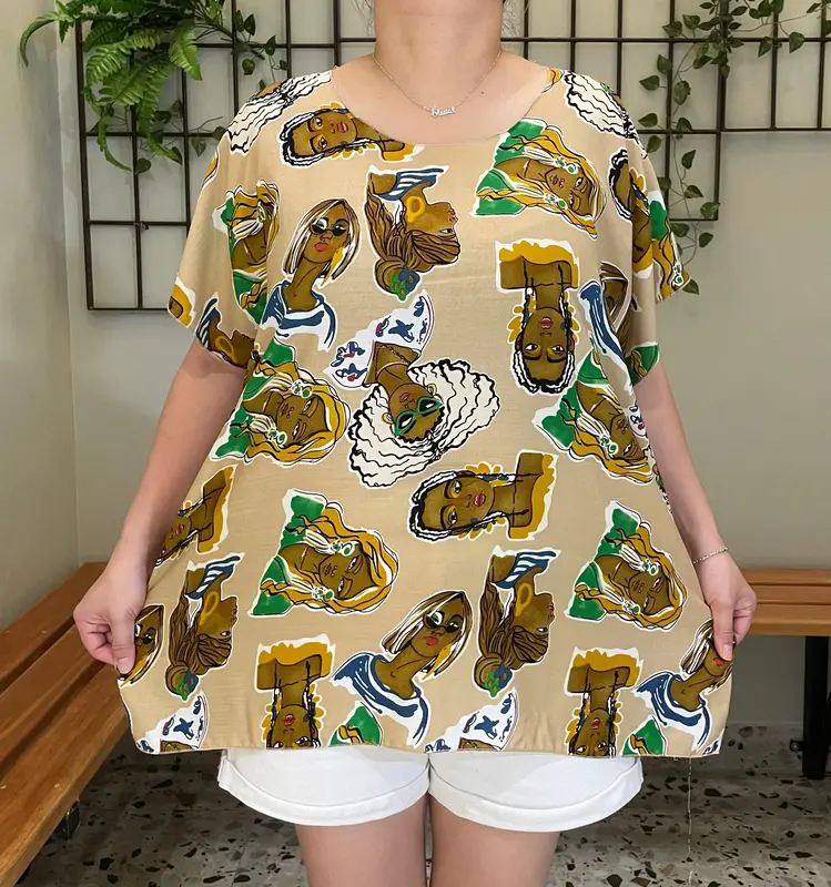 ATASAN BAJU BALI WANITA BLOUSE JUMBO FIT TO 4XL MUAT 80-100KG!!! REAL PICT Casual Top Dewasa Lembut Rayon Motif Bulat Santai Kaos Panjang Pantai 5