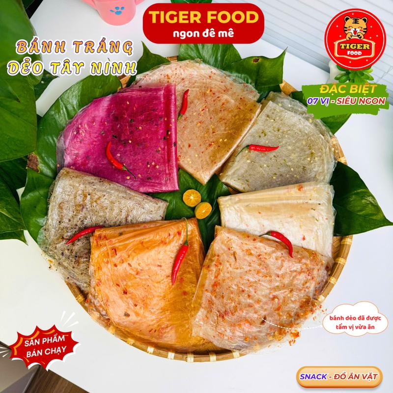  Bánh tráng dẻo cay 500G TIGER FOOD Bánh tráng phơi sương dẻo tôm hành ớt dẻo Đặc Sản Tây Ninh Siêu Ngon - Đồ ăn vặt Snack Thức Ăn 