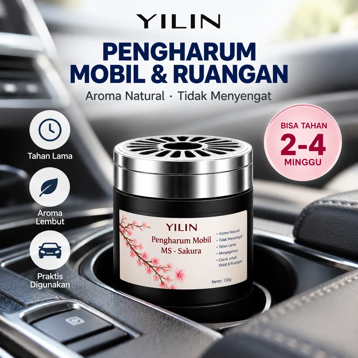 Pengharum Mobil & Ruangan Wangi Lembut Tidak Menyengat Tahan Lama & Anti Bocor