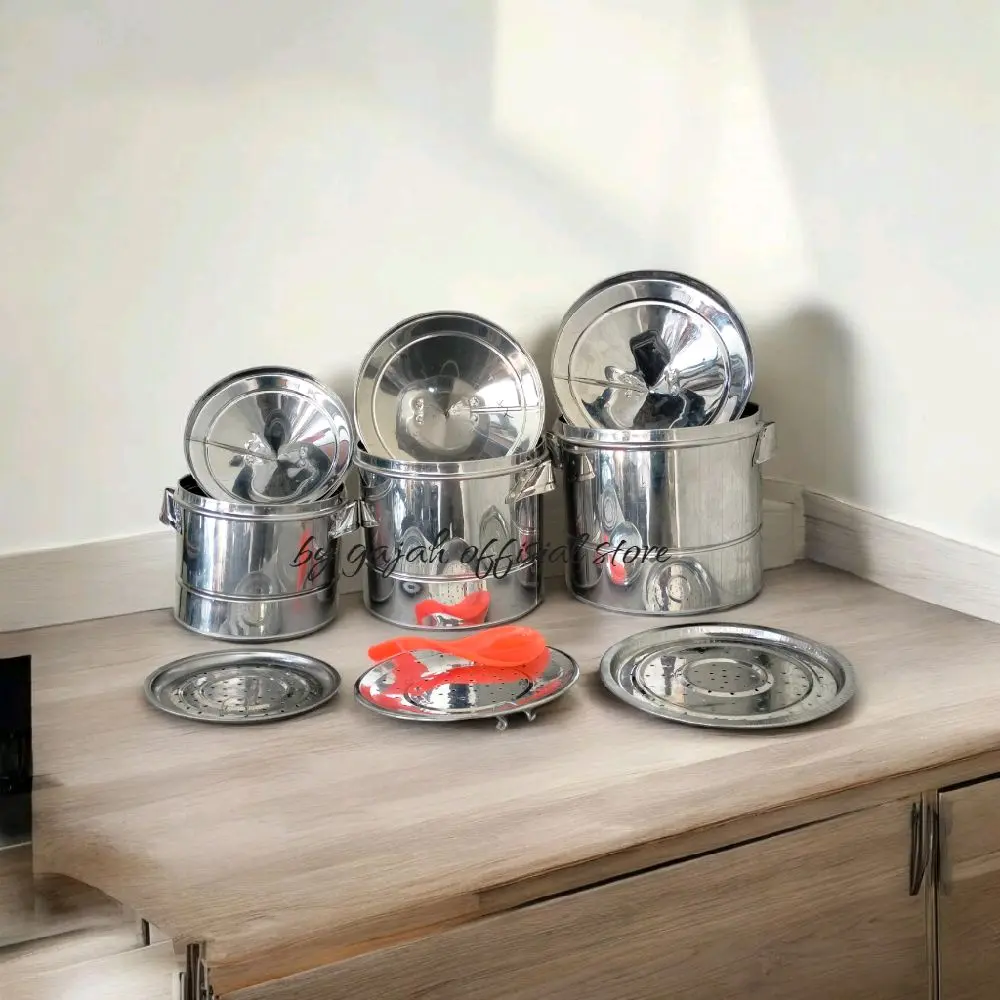 Dandang nasi kukus 5kg stenlis stell free entong nasi Kitchenware