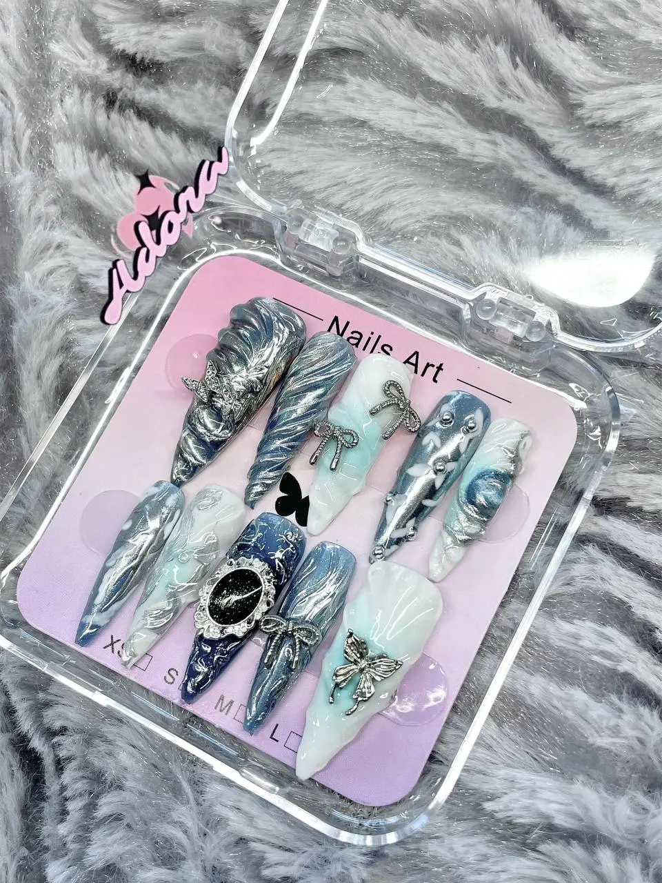 Adora Nail Art Blue-Sky (Press On Nail 1 of 1 Exclusive Set)