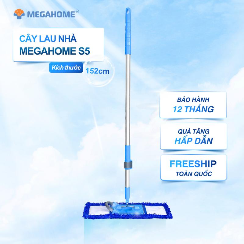 Cây lau nhà Megahome S5 (bông 45cm) sử dụng nhà máy, xí nghiệp, công ty và hộ gia đình có thể xoay