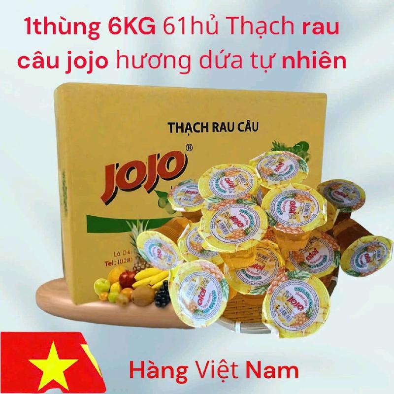  Thùng 60ly Thạch Rau Câu Jojo Hương Dứa Tự Nhiên 6kg 