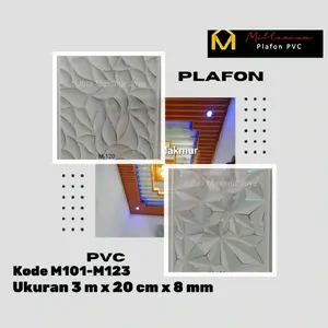 Paket Plafon PVC 7 Pieces Ukuran 3 Meter x 8 mm x 20 cm Premium