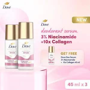 [VARIAN] [FREE GIFT] Dove Deodorant Serum Roll On 3% Niacinamide + 10x Collagen Pink 45ml [HARGA SPESIAL]