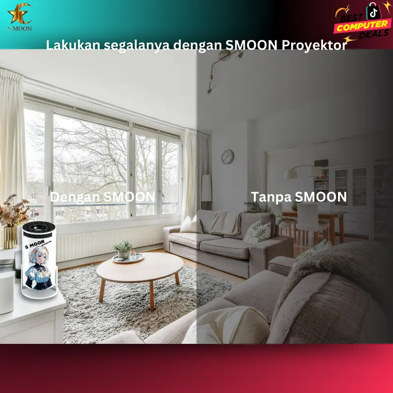SMOON300 SMART PROYEKTOR LCD TV - INCLUDE HDMI -  GOOGLE STORE - ANDROID - NETFLIX - YOUTUBE - WIFI - 180 ANSI - INTERNET - 720P 8