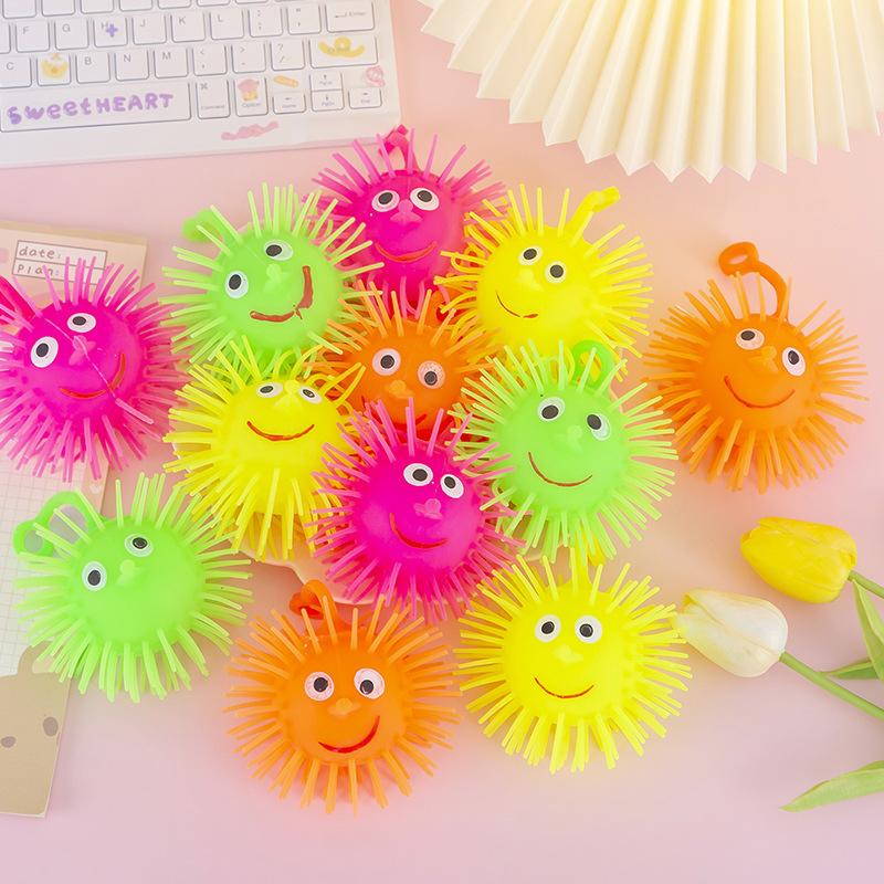 Mainan Anak Ubur-Ubur Hidung Nyala Lampu LED Warna-Warni Puffer Ball Yoyo 0