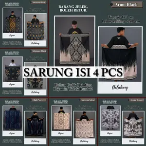 [FREE POUCH] PAKET ISI 4 Pcs Sarung Batik Motif Kekinian Terbaru Muslim Santri Dewasa Edisi Lebaran