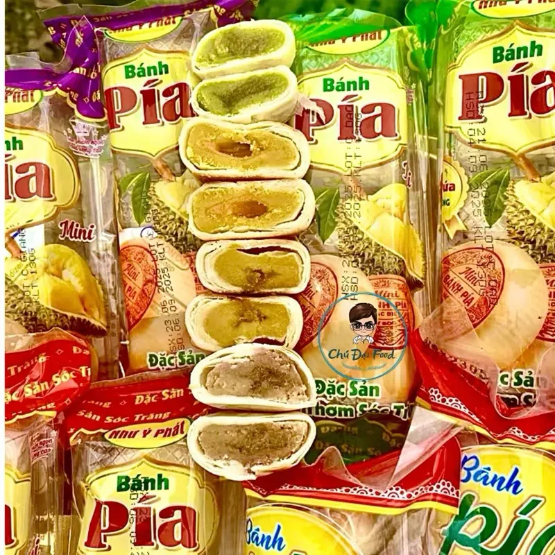 6 cây 30 cái bánh pía MINI Mix 3 vị : Đậu sầu + Dứa sầu + Khoai sầu (130g/cây/5cái)_chudaifood_ 0