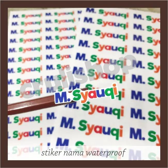 Stiker Label Nama  WAterproof Mix tanpa gambar AB 38-46
