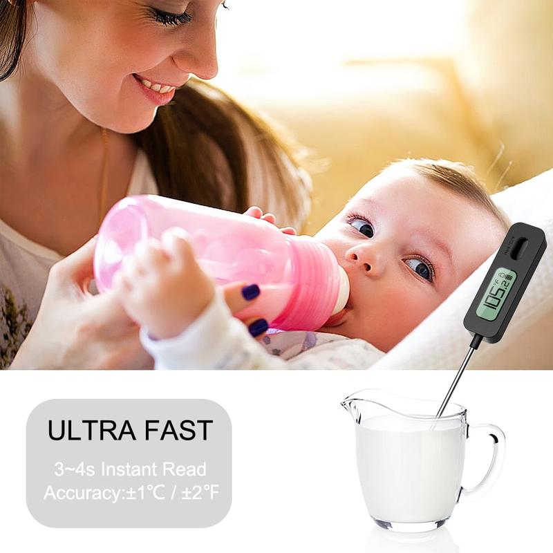 Product Introduction of Meat Thermometer Digital Instant Read LCD Screen Roasting Kitchen Thermometer for Food Meat Grill Milk with Magnetic Back 8