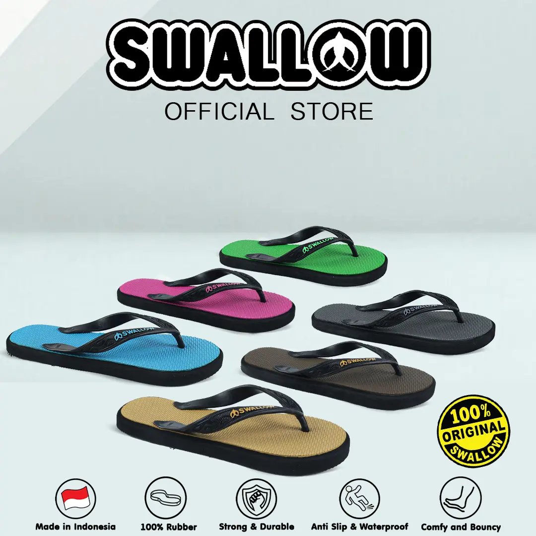 Swallow Sandal Jepit Modern 109 D GR - Sendal Karet Dewasa Wanita Pria Anti Selip