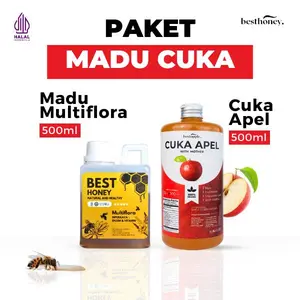 Besthoney - Paket Bundling - Cuka Apel 500 ML + Madu 500 ML