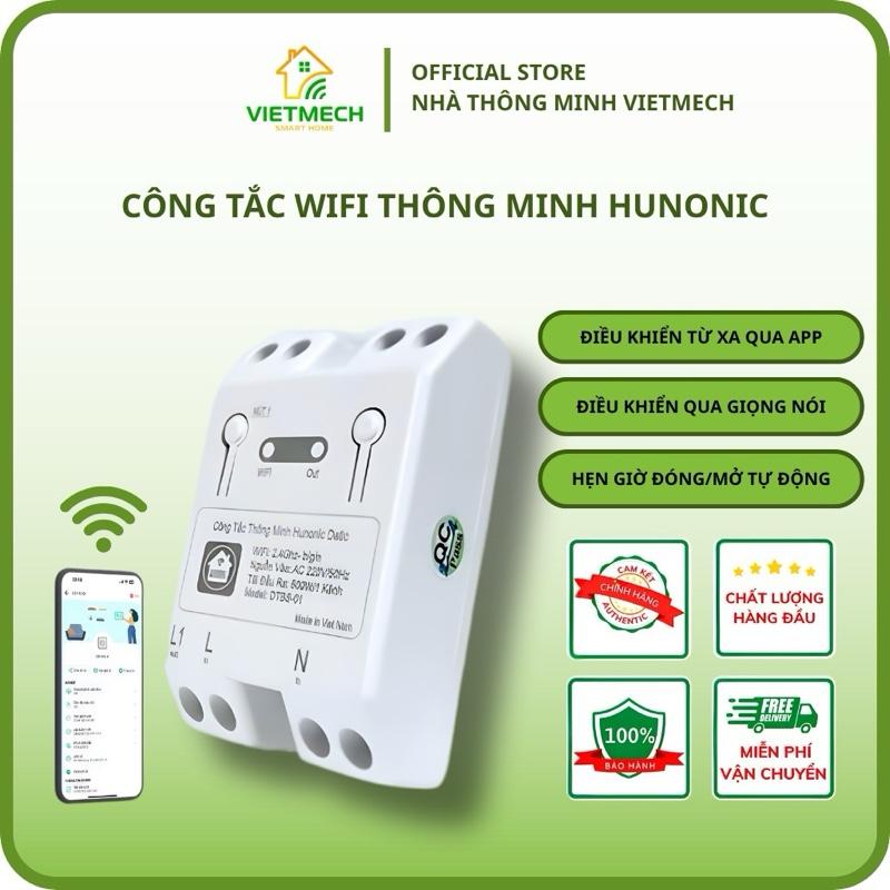   Hunonic Datic Basic  Công tắc thông minh Datic DTBS – 01 | Điều khiển từ xa qua điện thoại hẹn giờ tự động bật tắt tự động công suất tải 500w 