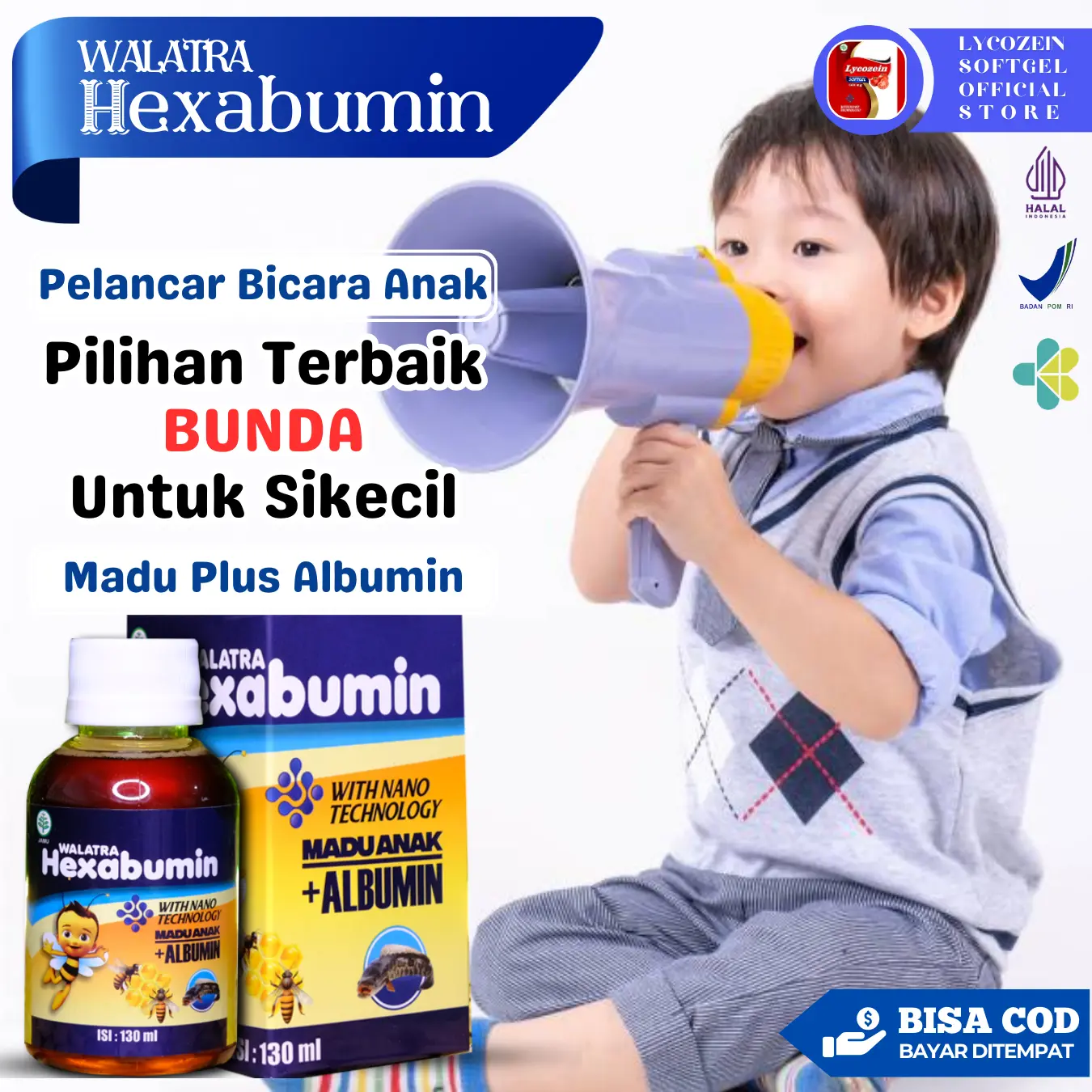 Hexabumin Madu anak Plus Albumin - Solusi Mengatasi Terlambat Bicara ( Speech Delay ) Untuk 6 bulan keatas