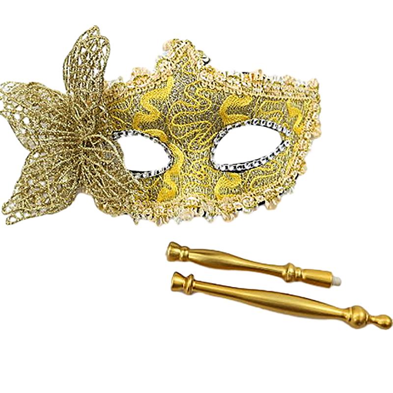 Product Introduction of Halloween Party Mask With Holding Stick Evening Prom Masquerade Mask Stage Cosplay Props Venetian Half Face Masks For Women Accessory Comfortable 20