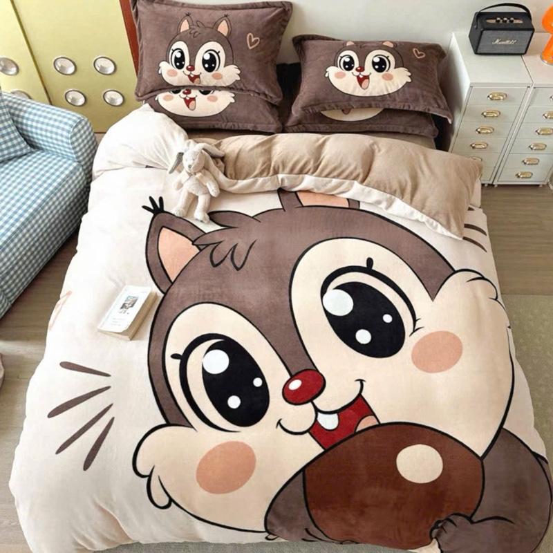 [ SET CHĂN TRẦN BÔNG] Nỉ nhung set chăn trần bông ga gối 3D Disneyy