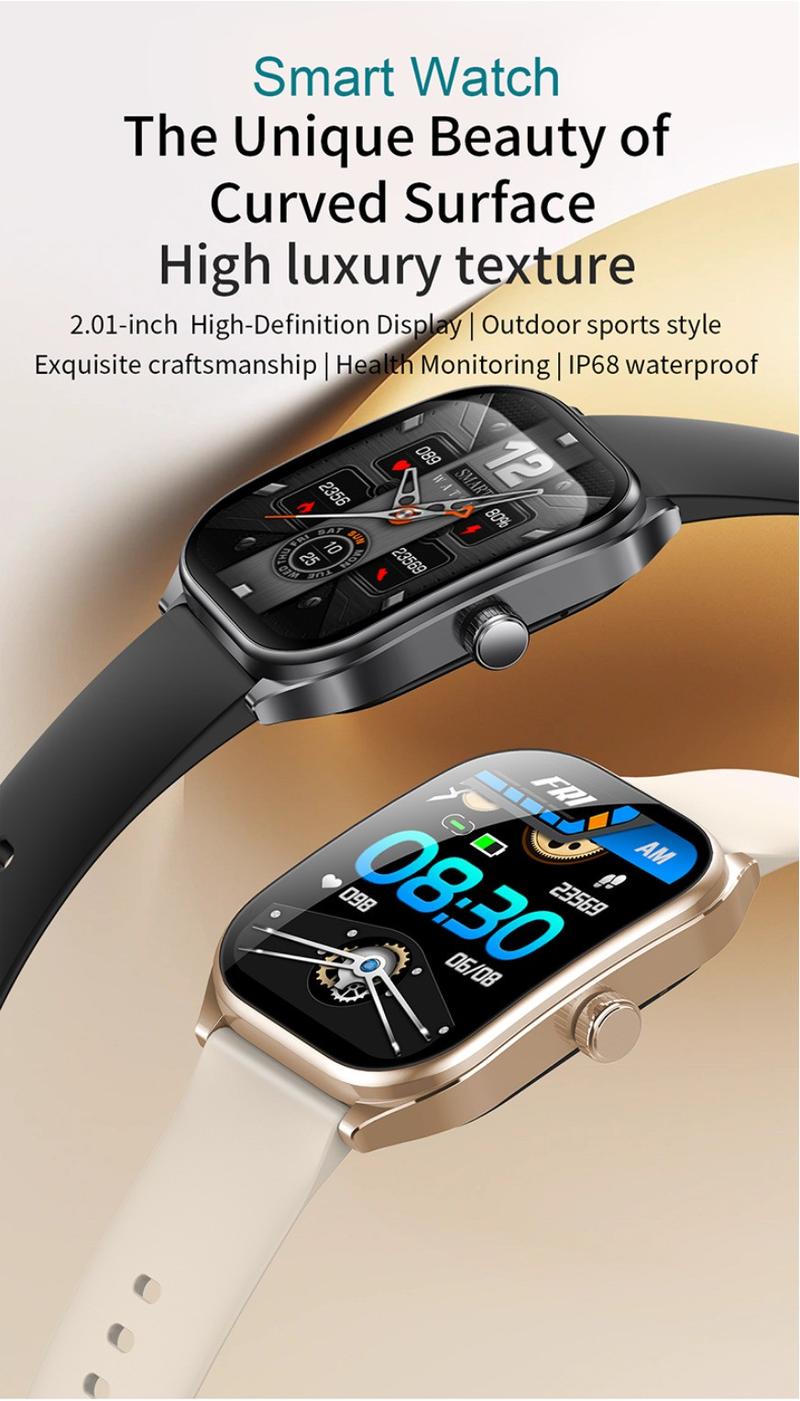Product Introduction of Aolon Curve Smart Watch Amoled IP68 Waterproof 2.01-inch Curved IPS Screen Bluetooth Call Running Pace Custom Wallpaper Smartwatch Health Monitoring Jam Kaca 5