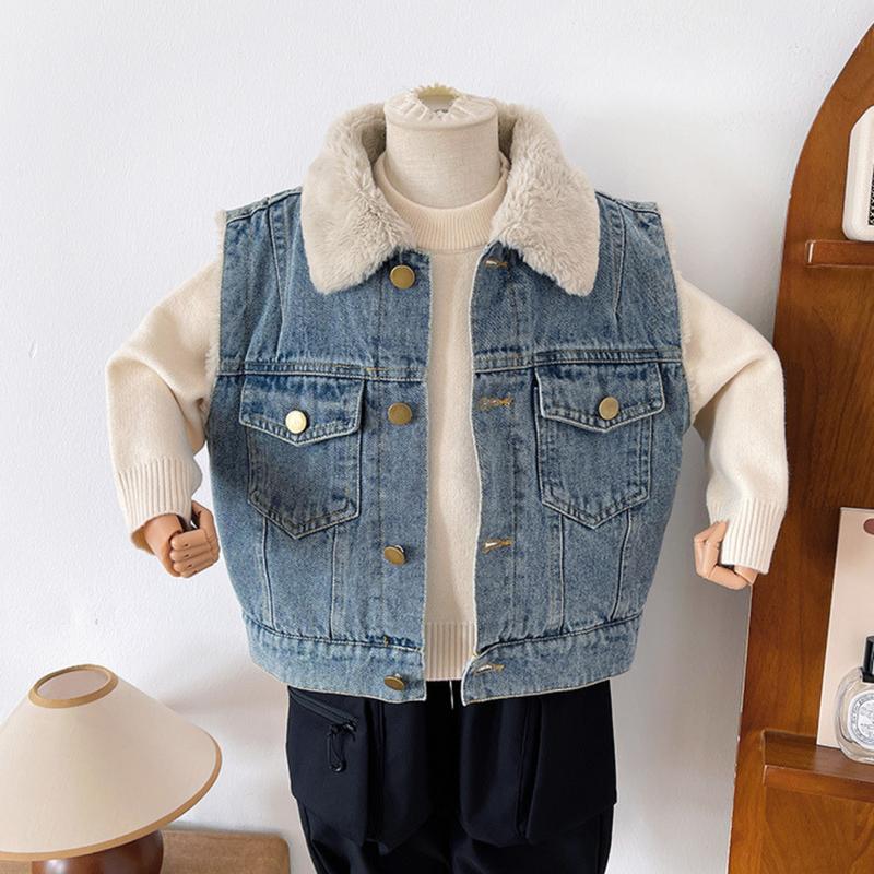 FORM RỘNG ÁO GILE JEAN LÓT LÔNG DÀY DẶN RẤT ẤM SÀNH ĐIỆU CHẤT VỪA ĐỨNG FORM CHO BÉ TRAI VÀ BÉ GÁI- Moji Kids