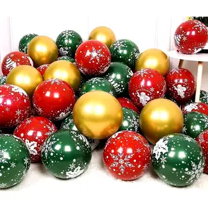 {ISI 30pcs} BALON LATEX TEMA NATAL MERAH HIJAU PERPACK